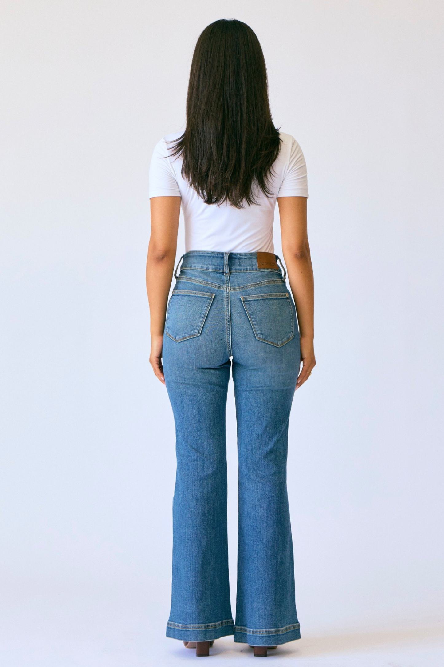 Judy Blue High Waist Petite Tummy Control Double Button Flar - Cottage Cuties Boutique LLC