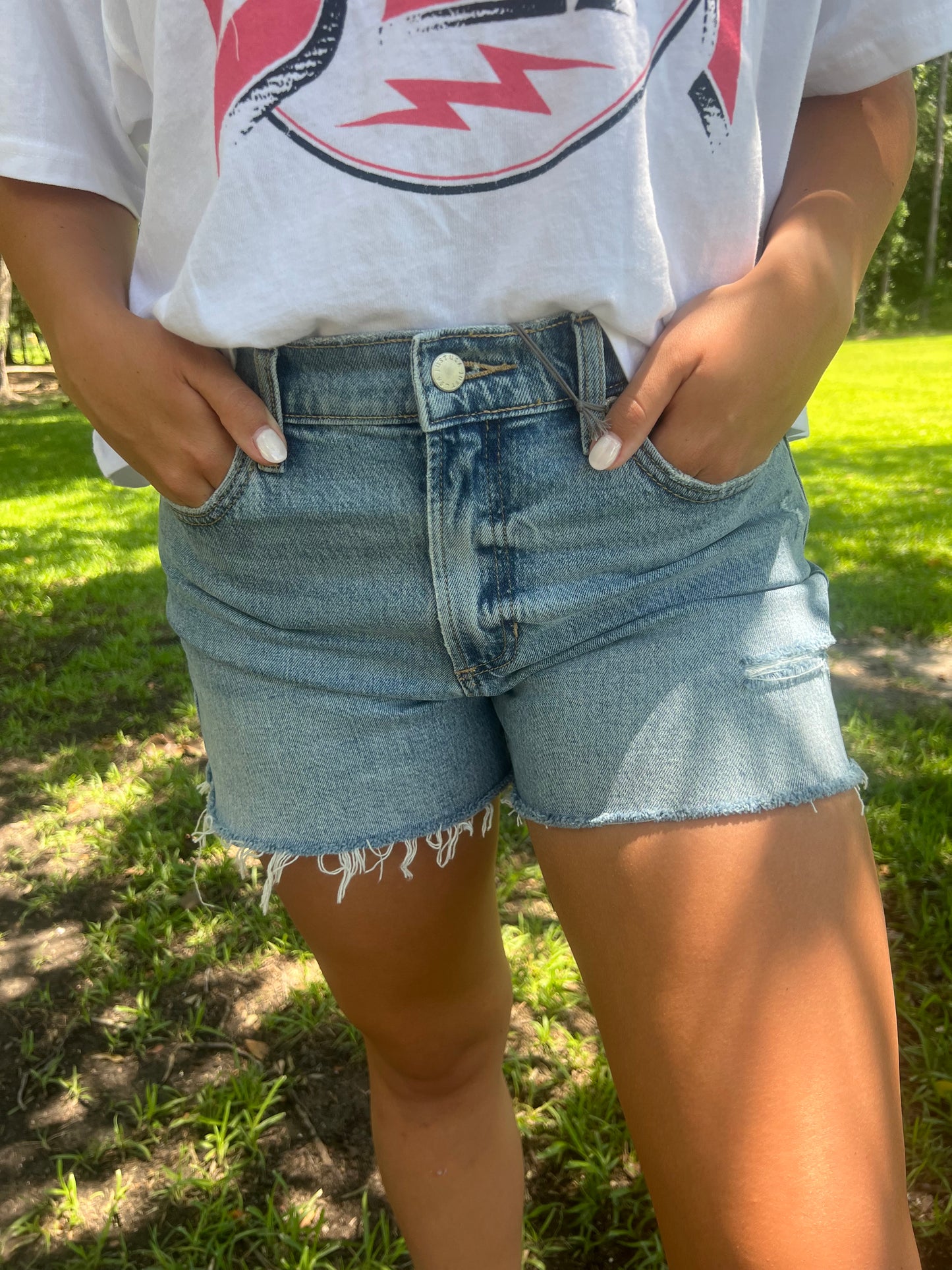 Summer Breeze - Comfort Stretch Fray Short - Cottage Cuties Boutique LLC