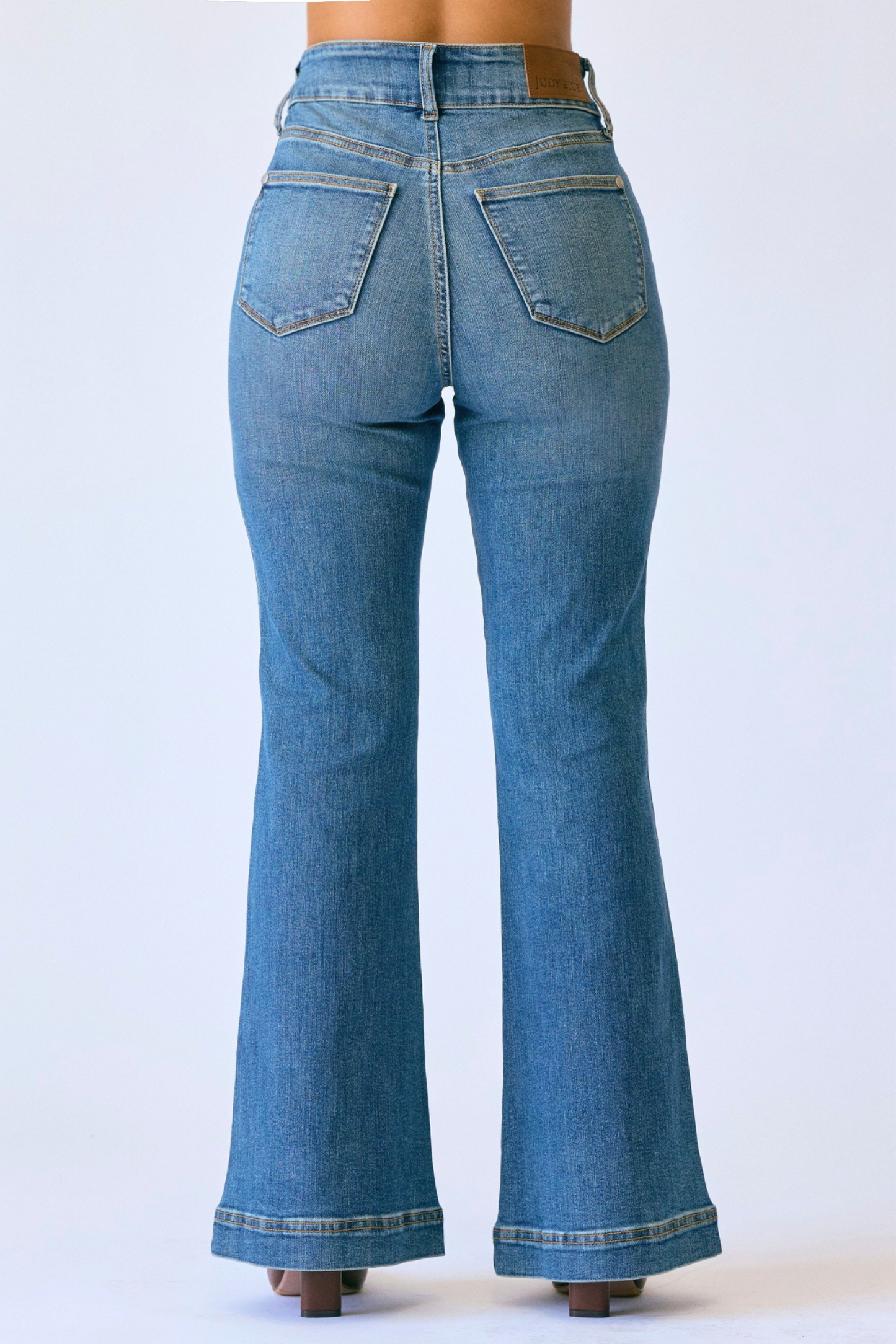 Judy Blue High Waist Petite Tummy Control Double Button Flar - Cottage Cuties Boutique LLC