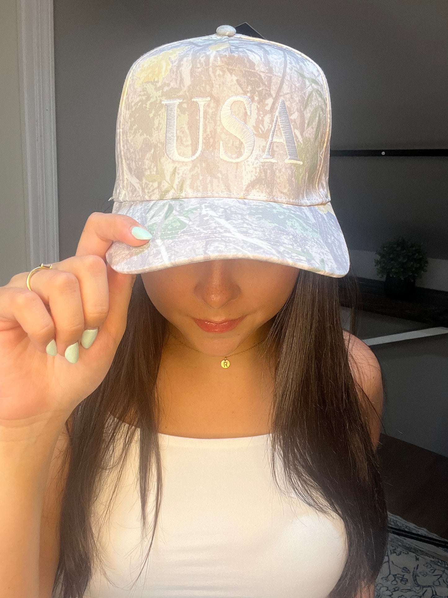 USA Letter Embroidery Camo Print Baseball Cap - Cottage Cuties Boutique LLC