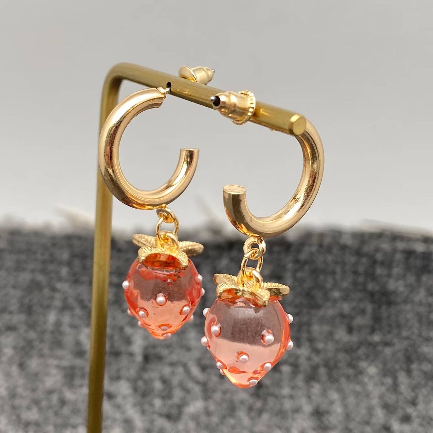 Strawberry Dangle Earrings - Cottage Cuties Boutique LLC