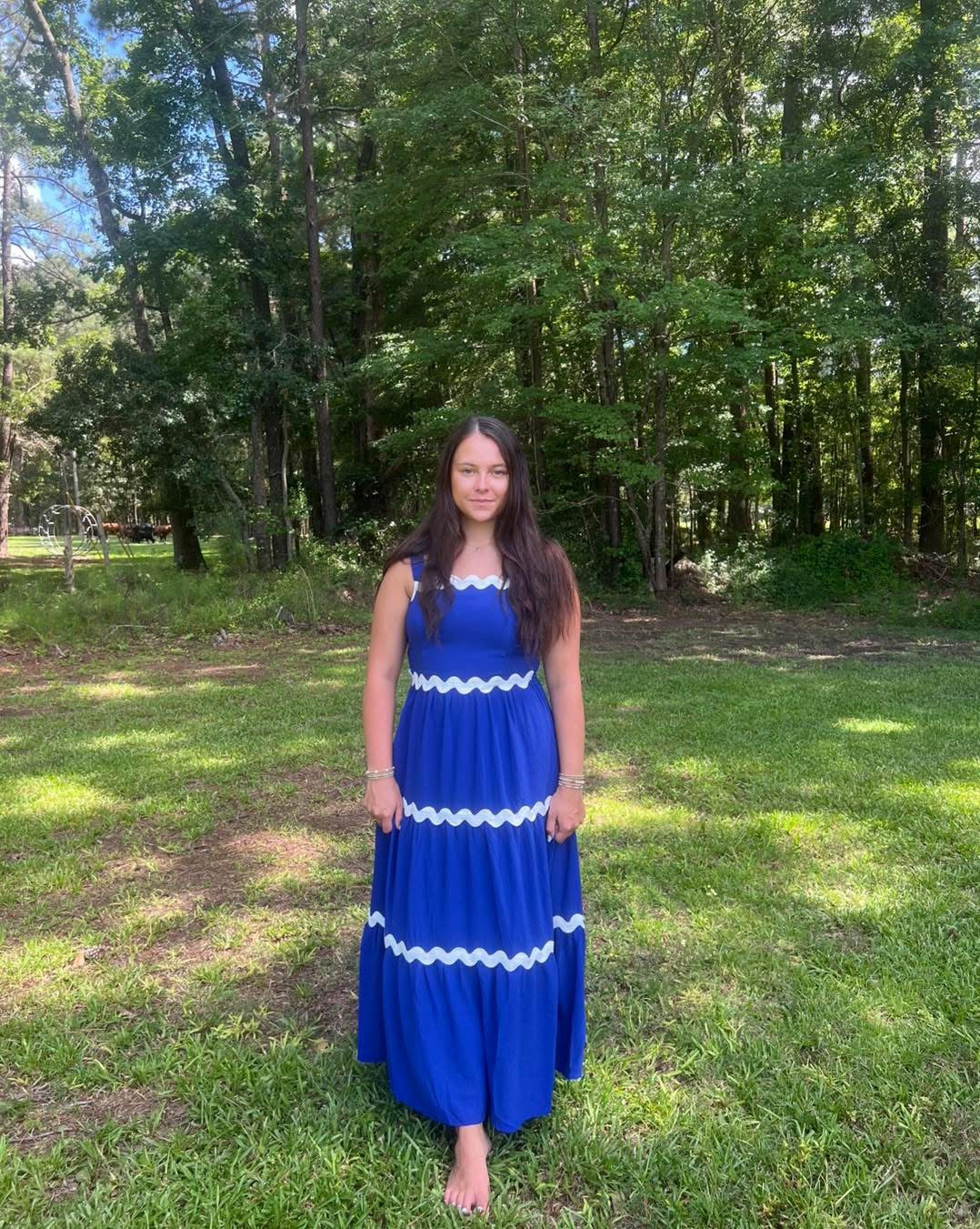 Marine BLUE DAYDREAM DRESS - Cottage Cuties Boutique LLC