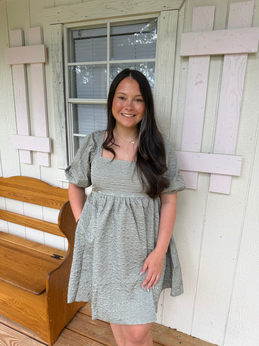 Sage Whisper Babydoll Dress - Cottage Cuties Boutique LLC