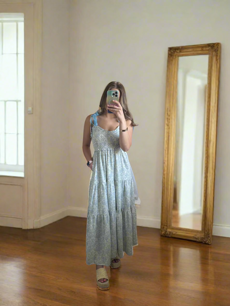 J.NNA FLORAL TIERED MAXI DRESS - Cottage Cuties Boutique LLC