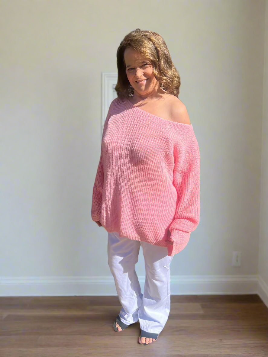 Pink Loose Fit Sweater