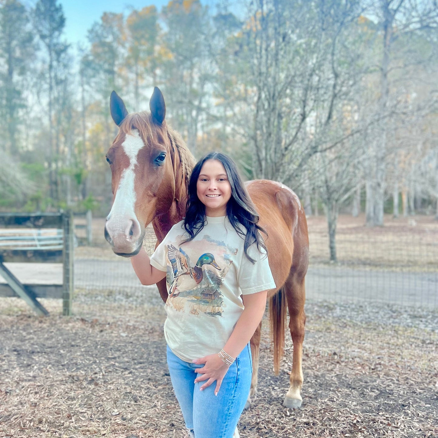 Mallard Duck T-Shirt (Ivory Color) - Cottage Cuties Boutique LLC