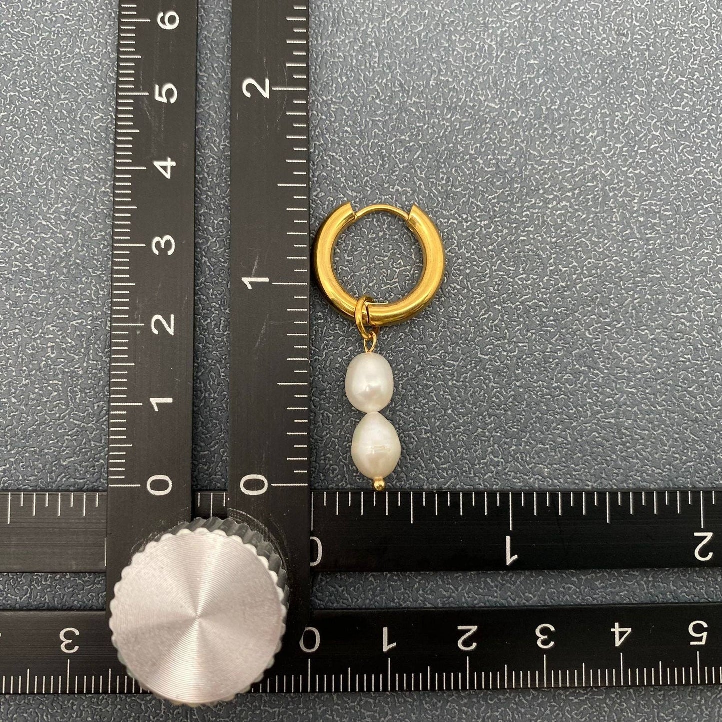 Pearl Charm 18K Gold Plated SS Huggie Earrings - FGS - Cottage Cuties Boutique LLC