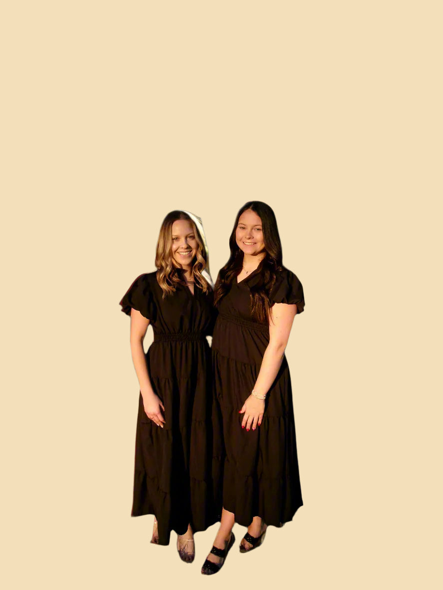 Black Solid Maxi Dress