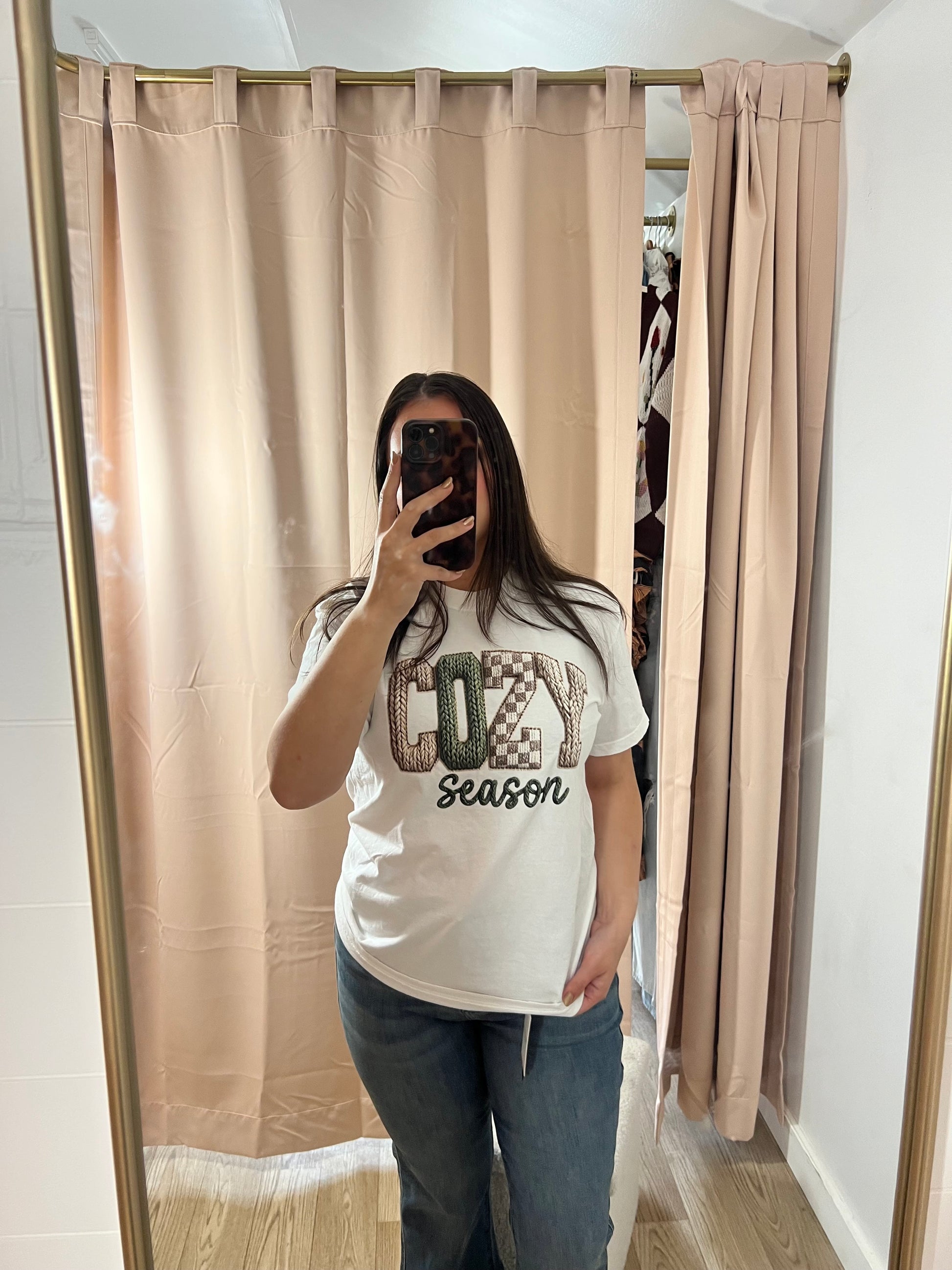 Cozy Season Faux Yarn Tee – - Cottage Cuties Boutique LLC