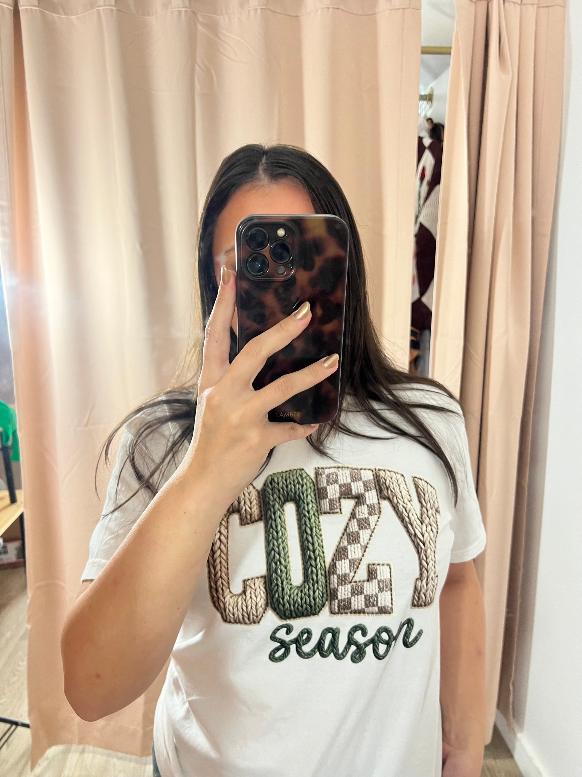 Cozy Season Faux Yarn Tee – - Cottage Cuties Boutique LLC