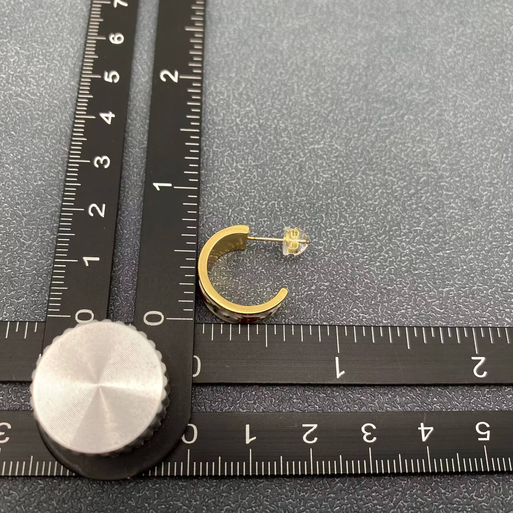 Enamel Tulip 18K Gold Plated C Shape Stud Earrings - Cottage Cuties Boutique LLC