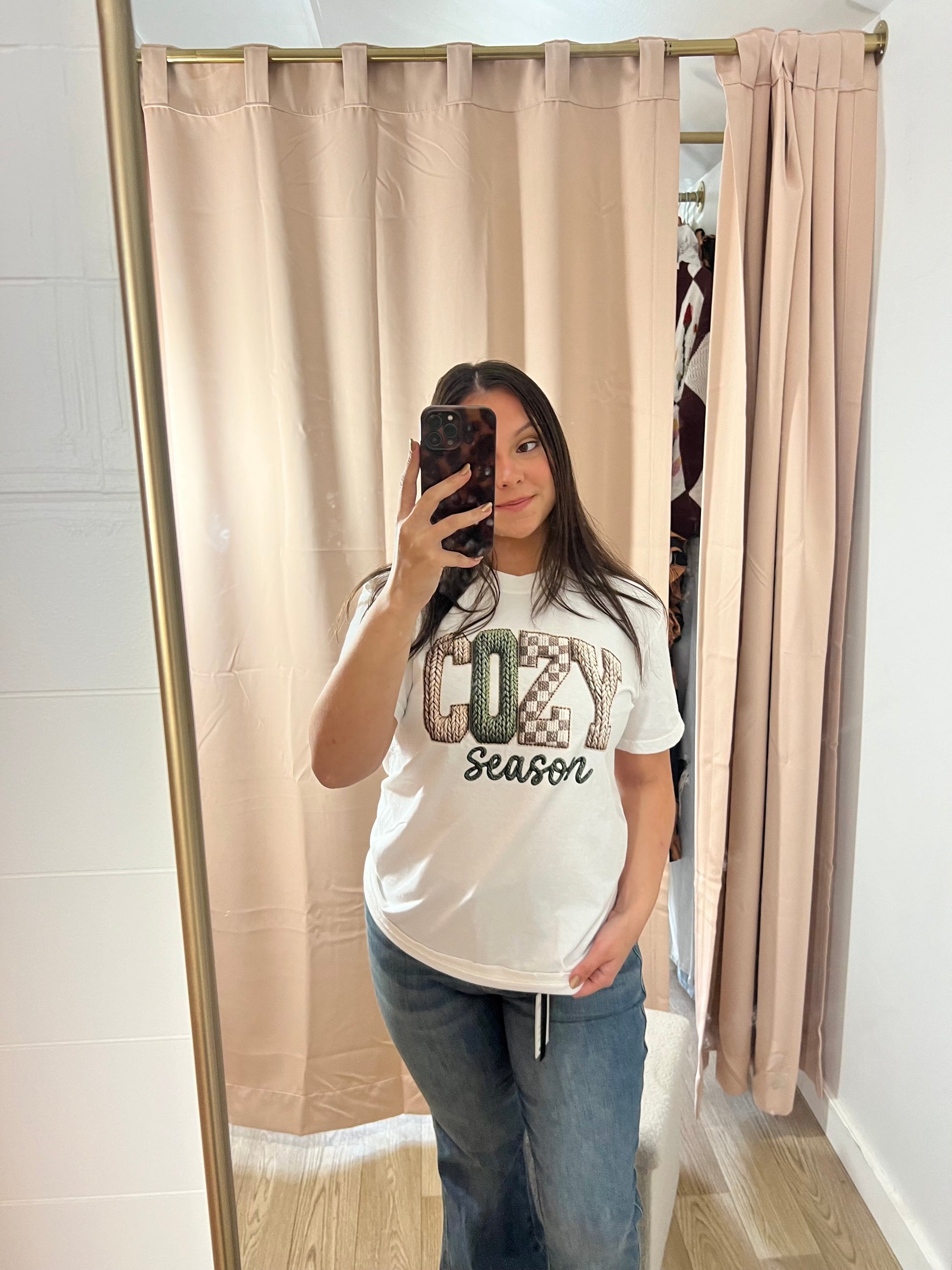 Cozy Season Faux Yarn Tee – - Cottage Cuties Boutique LLC