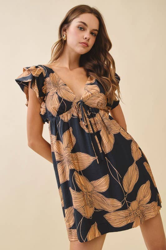 Midnight Meadow Floral Mini Dress