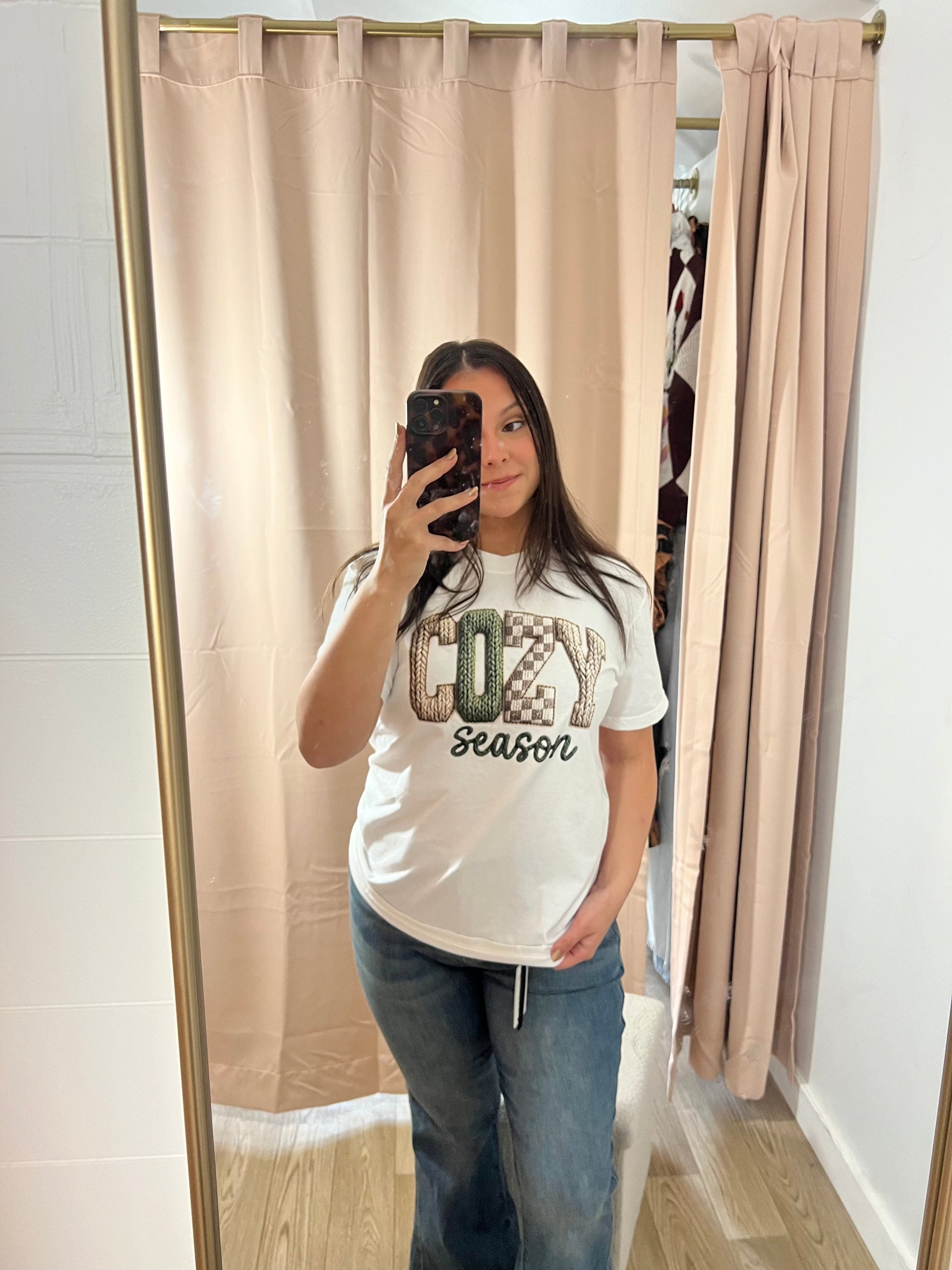 Cozy Season Faux Yarn Tee – - Cottage Cuties Boutique LLC