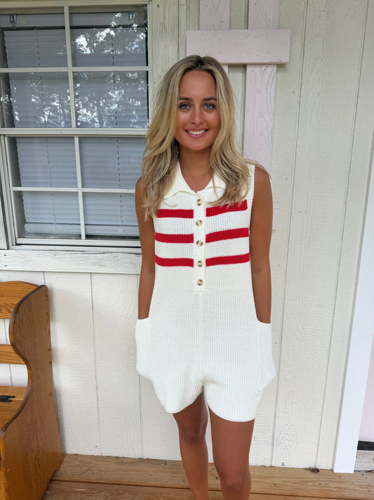 Sweet Stripes Sweater Romper - Cottage Cuties Boutique LLC