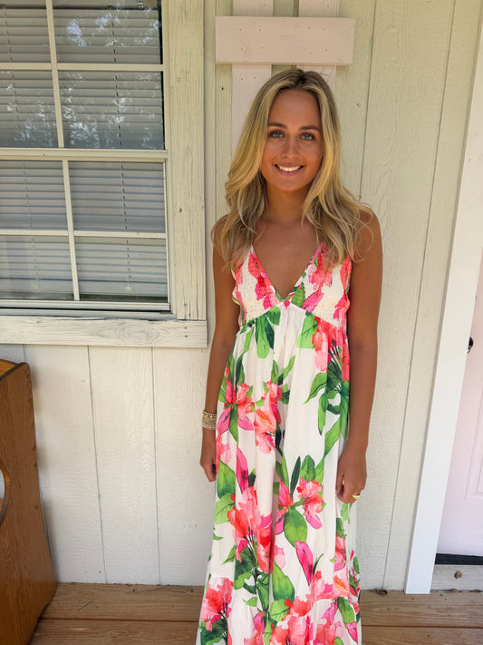 Seaside Bloom Halter Dress - Cottage Cuties Boutique LLC