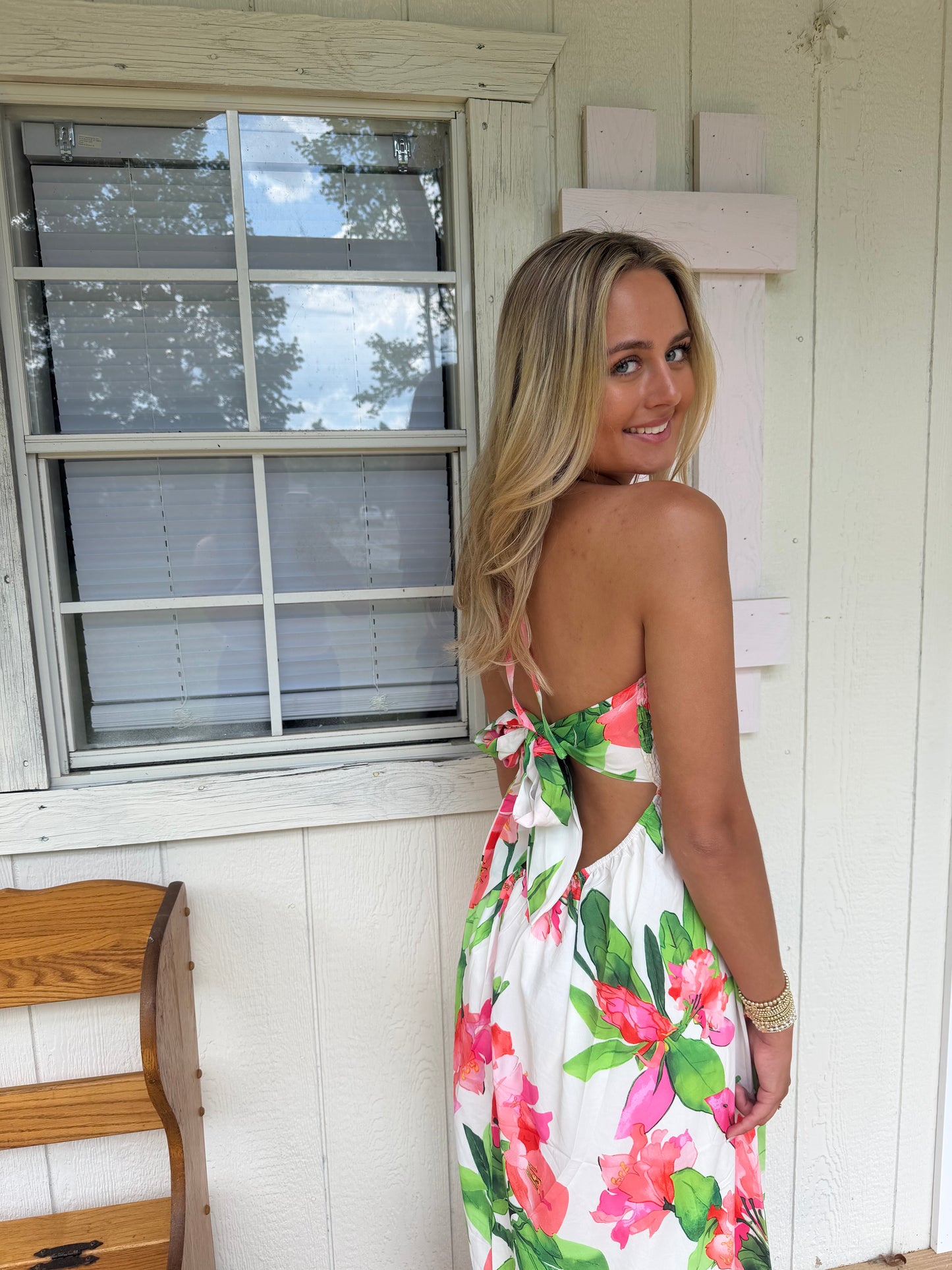 Seaside Bloom Halter Dress - Cottage Cuties Boutique LLC