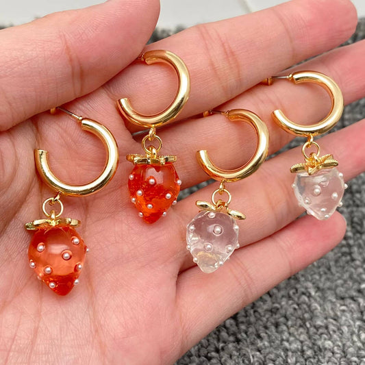 Strawberry Dangle Earrings - Cottage Cuties Boutique LLC